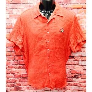 Take Pride Target Shirt Men's 2XL Orange Short Sleeve Classic Fit Button-Down